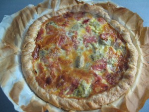 Torta rustica with carciofi - Baked