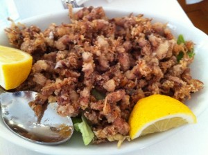 Lunch at Porto Corallo: Moscardini Fritti