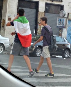 Football in Italy - Wearing Italian Flag